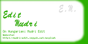 edit mudri business card